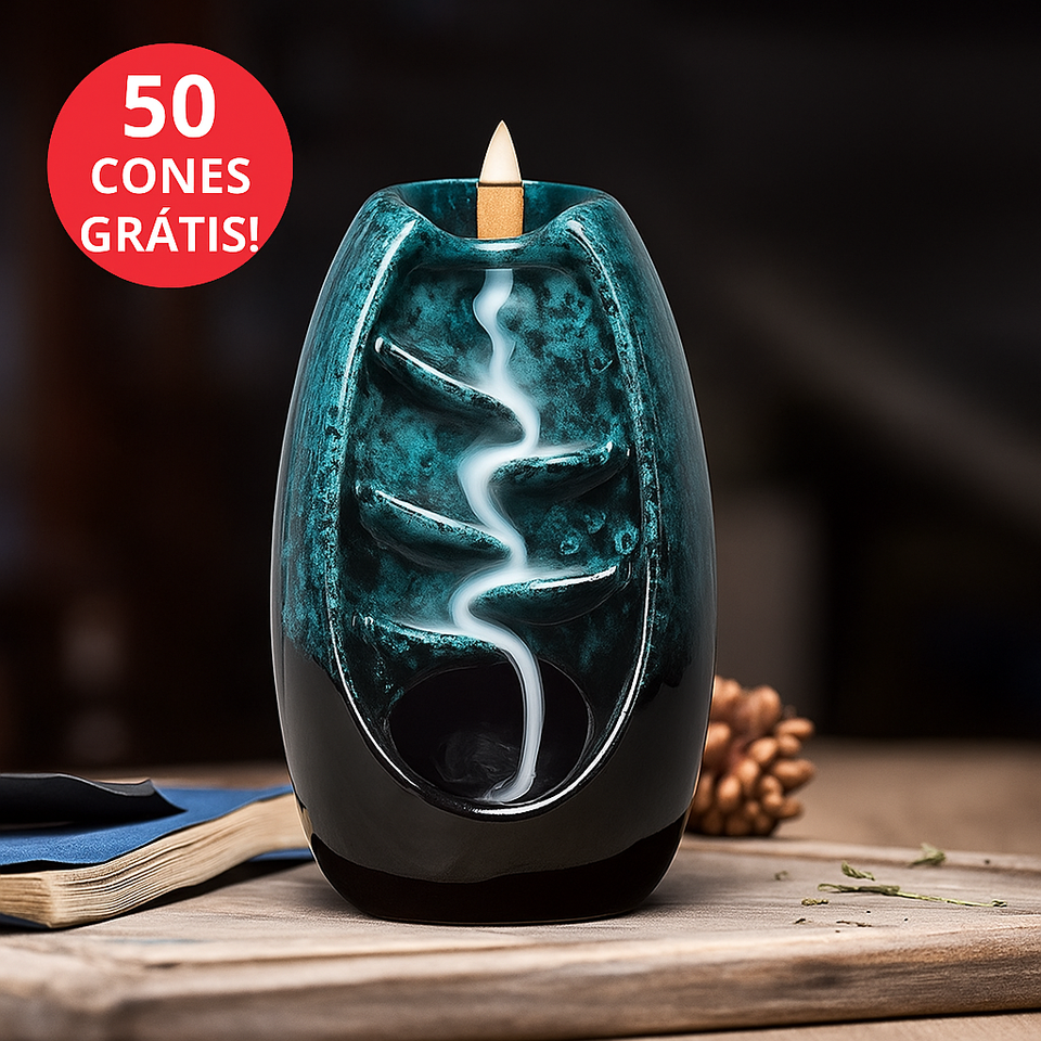 SereneFlow™ Cascata de Incenso + 50 Cones de Incenso GRÁTIS